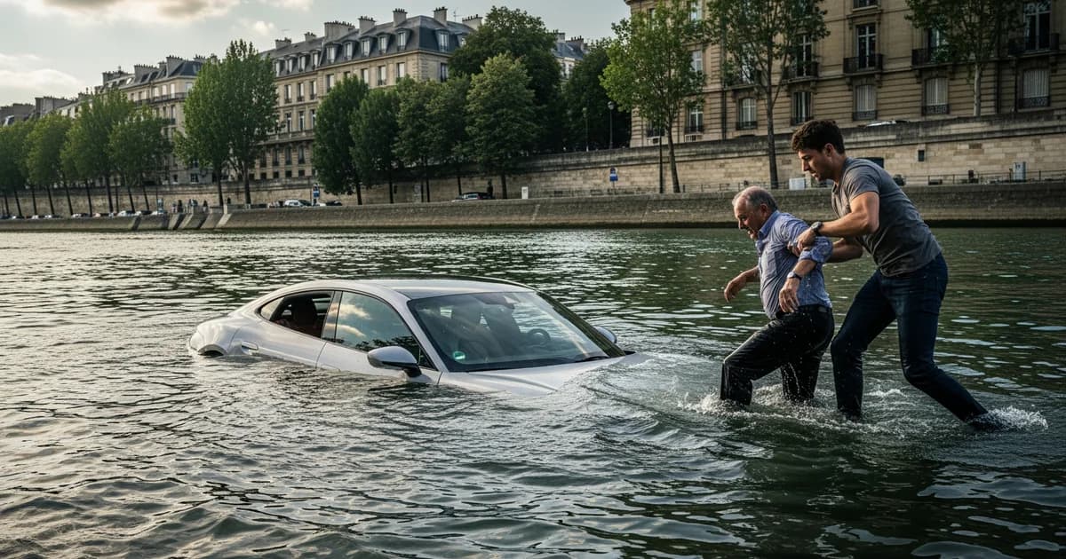 Porsche dans la Seine : un sauvetage héroïque à Neuilly